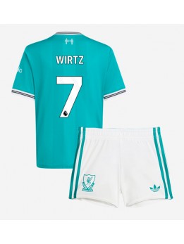 Detské Futbalové oblečenie Liverpool Florian Wirtz #7 2025-26 Krátky Rukáv - Tretina (+ trenírky)